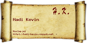 Hadi Kevin névjegykártya